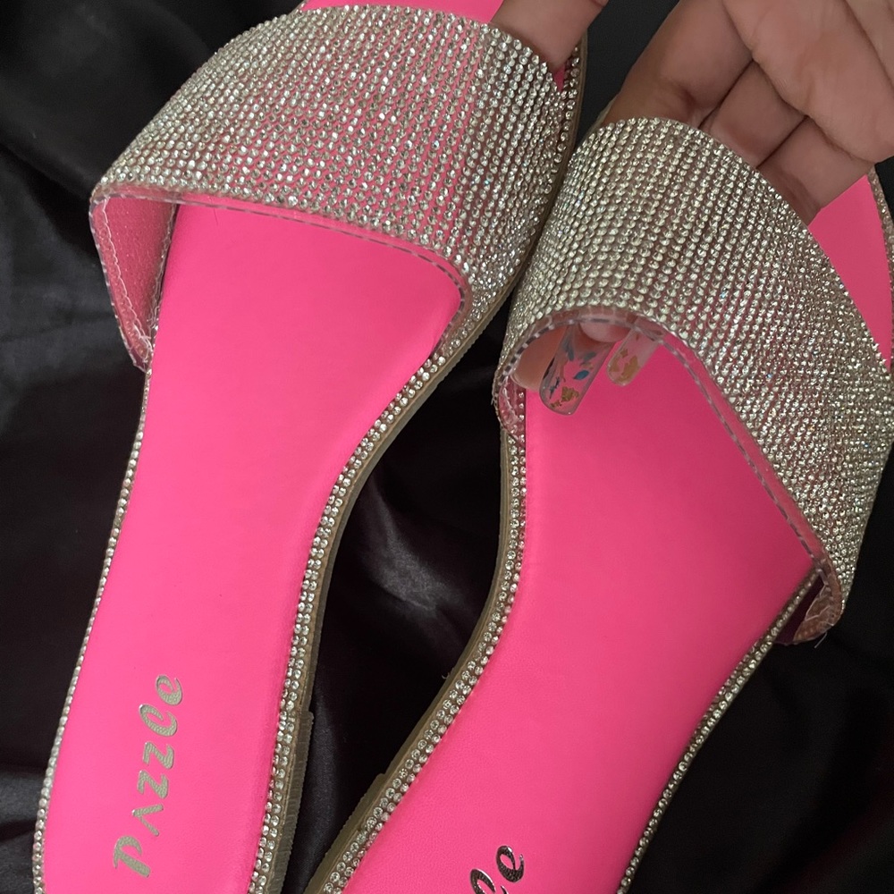 Rhinestone Slides (in Fuchsia)